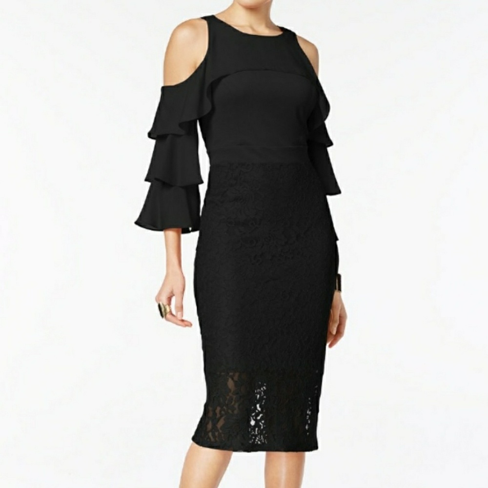 Thalia Sodi Marbella Ruffled Sleeve Dress